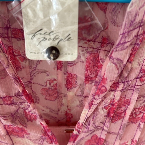 Free People See it through pink floral maxi dress NWT - Picture 5 of 7